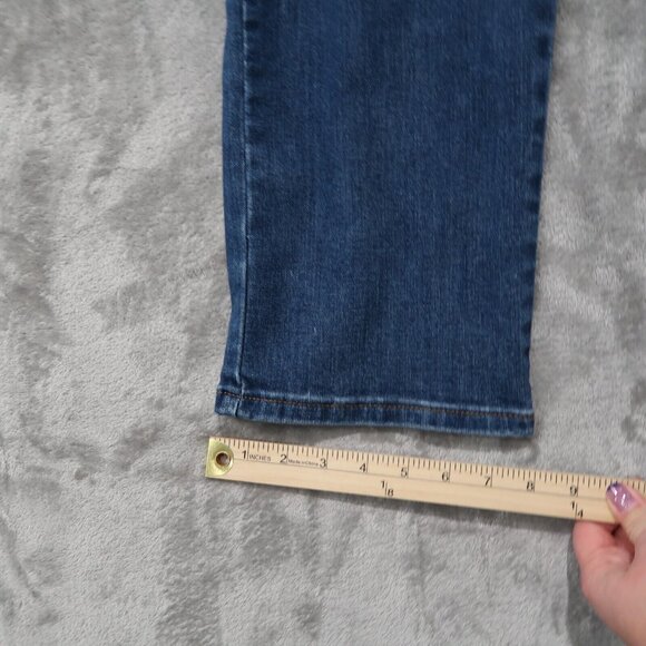 Lee Jeans Womens 14 Petites Blue Straight Leg Relaxed Fit Mid Rise Whiskering - Picture 11 of 14